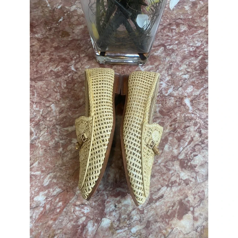 Sam Edelman Women's‎ Lowell Natural/Raffia Loafers Size 6.5 EUC! $160
